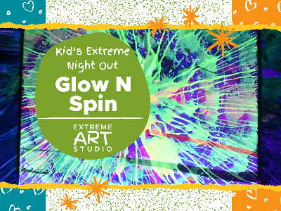 Kidcreate Studio - Eden Prairie. Kids' Extreme Night Out - Glow N Spin Workshop (3-9 Years)
